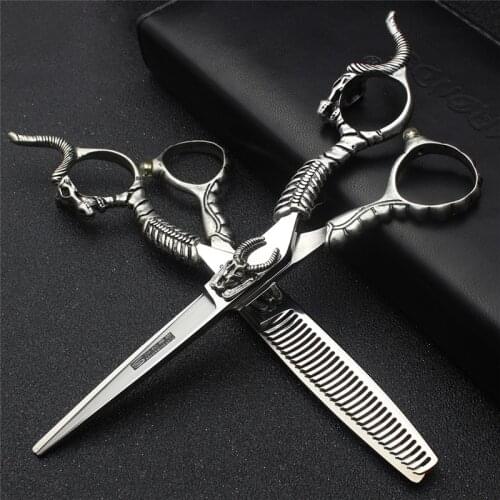 Hair Salon Hair Stylist Professional Hairdressing Scissors 6 inch Japanese 440C Barber Scissors Set Cutting & Thinning Shears