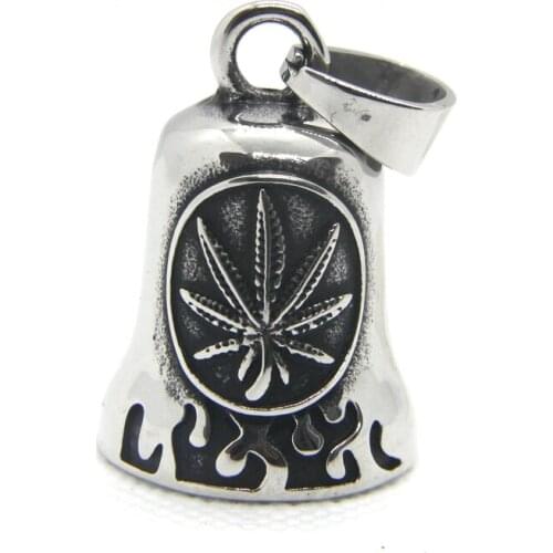 Newest Leaf Bell Mens Pendant 316L Stainless Steel Fashion Hot Punk Biker Pendant