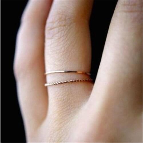 2018 Hot New Fashion 17KM Fashion Gold Color For Women Ring Female Party Jewelry For Woman Girls Gifts Free Shipping 2Pcs/Set