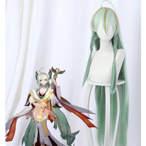 Game Onmyoji Cosplay Wig 120cm Long Mixed Color Wigs Heat Resistant Synthetic Hair+Net