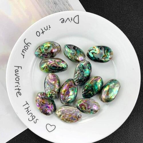 1pc 32*20mm Aurora Vintage Colorful Double Sided Abalone Shell Pendants Charms Natural Mother Pearl Shell Beads Jewelry Making