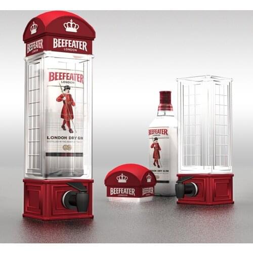 New Store Promotion Telephone Booth Portable Wine Splitter Whisky Beer Pot Glass Bottom Glass Bar Liquor Wine Drink Transparent