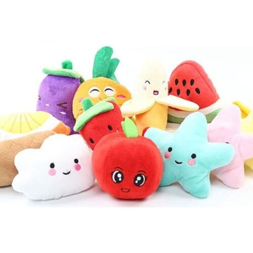 PUOUPUOU Interesting Fleece Dog Pet Toys Chew Molar Training Teething Cartoon Pet Toys Plush Squeak Sound Dog Toys Fit for Pets