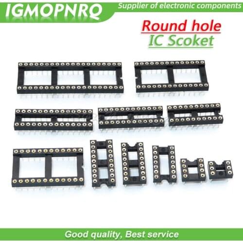 200PCS Round Hole IC socket Connector DIP 6 8 14 16 18 20 24 28 pin Sockets DIP6 DIP8 DIP14 DIP16 DIP18 DIP20 DIP24 DIP28 DIP-8