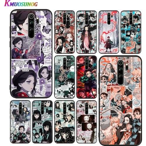 Silicone Cover Kimetsu No Yaiba Demon Slayer Anime For Xiaomi Redmi Note 10 9 9S Max 8T 8 7 6 5 Pro 5A 4X 4 Black Phone Case