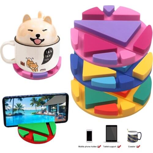 Universal Cup Mat Pad Phone Holder Stand For iPhone7 X For Samsung For iPad Desk Stand Portable Mount Cell Mobile Phone Support