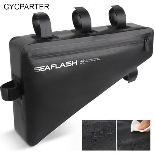 Bike Bag Rainproof Large Capacity MTB Road Frame Bag Triangle Pouch Fulll Waterproof Caulking Bag Bike Pannier Bike Accessories