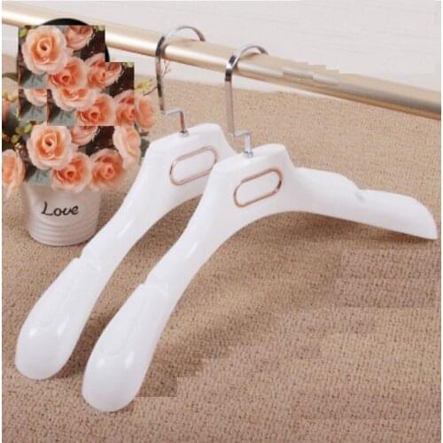 10pcs/lot 39/45cm white plastic coat hangers household adult coat hangers wide shoulder non-slip and non-trace coat hangers