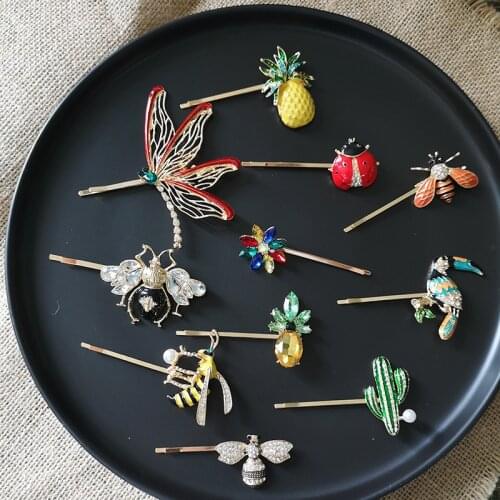 1PC Exquisite Colour Alloy Glass Rhinestone Girls Hair Clips Hair Accessories for Womens Hair Grips Hairpin Barrettes HeadWear