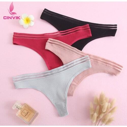 Women Panties Thong Solid Color Comfortabie G-String Fashion Low-Rise Sexy String Ladys Underwear Cotton Underpants