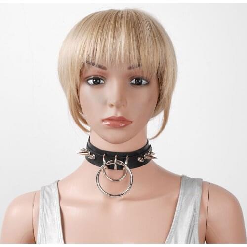 Women Neck Choker Gothic Punk Rock Leather Choker Collar Fashion Adjustable Metal Pointed Rivets Necklace Sexy Pole Dance Choker