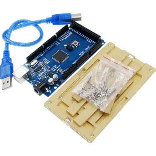 1SET Hot Mega 2560 R3 Mega2560 ATmega2560-16AU CH340G Board + Acrylic Case + USB Cable Compatible