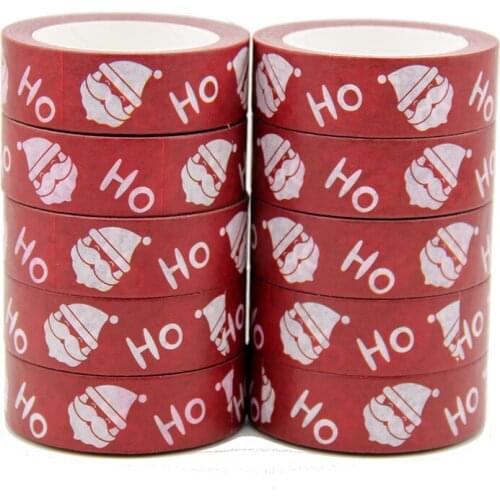 10pcs/Lot 15mm x 10m Christmas HOHO Santa Claus Washi Tape Scrapbook Paper Masking Adhesive Merry Christmas Washi Tape Set