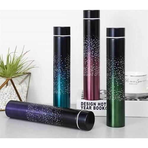 20pcs/lot Ladys Tumbler slim mug 9oz 260ml super thin travel cup water bottle stainless steel glass 2 wall insulated vacuum