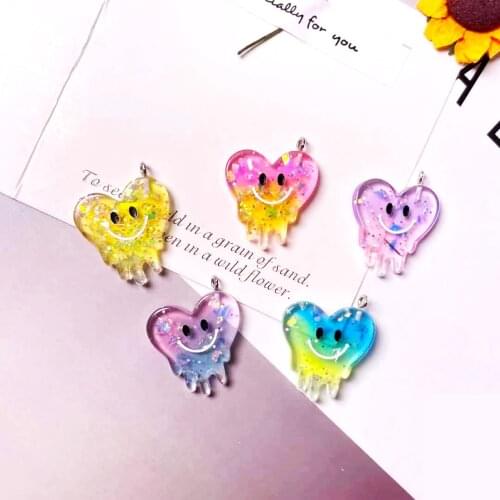 23*27mm 10pcs new Resin love necklace charms keychain pendant necklace pendant for DIY decoration