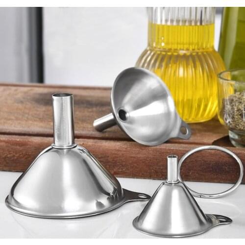 3 pieces stainless steel kitchen funnel 3 sizes oil funnel / wine funnel integrated liquid dispenser kitchen appliances