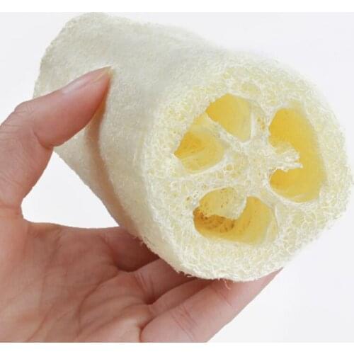 5 Inches Natural Flatten Loofah Dish Cleaning Brush Dishwashing Ball Washing-up Loofah Sponge Bath Shower Tool LX