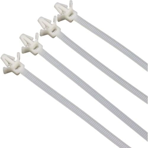 50PCS White Car Ties BoltType Cable Ties Fire-Resistant High-Temperature Resistant Strong and Durable Plastic Nylon
