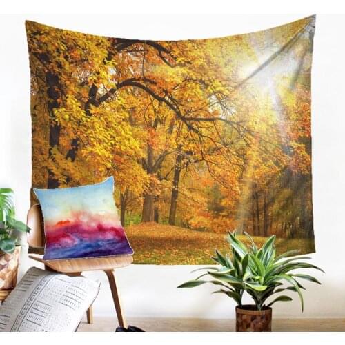 Large Wall Tapestry Fabric Cheap Blanket On The Wall Golden Autumn Pattern Beauteous Wall Hanging For Living Room Bedroom