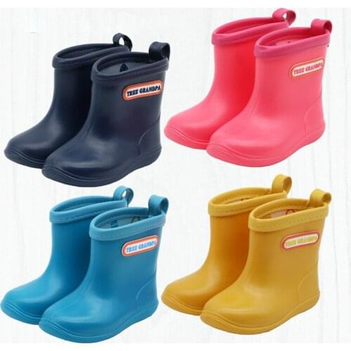 Children Fashion Rain Boots Non-Slip Waterproof Japanese Style Ankle Boots Boys Girls Dirty Resistant Quick Dry PVC Shoes 2022