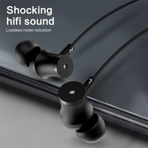 FLOVEME 4D Stereo In Ear Headphones for Mobile Phone Earbuds Metal Wired Sports headset Heavy bass headphone Hifi Sound Earphone