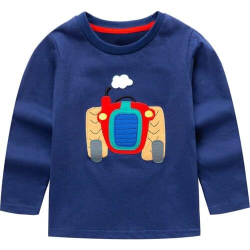 Jumping Meters car Long Sleeve Tops Clothes 2018 Brand Engineering Kids T-shirts Clothing Children Shirts Autumn Auto Cotton