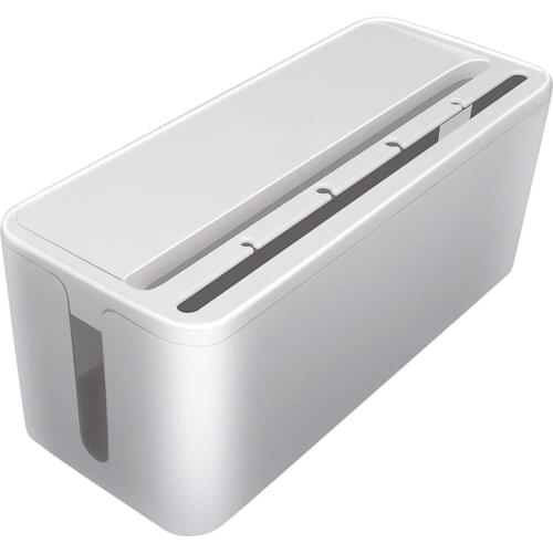 Cable Management Box, ABS Cable Organizer Cord Hider Box, Computer Power Lines, Route Cables, Under Desk Power Strip