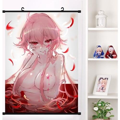 Japanese Anime Mirai Nikki Amano Yukiteru Gasai Yuno Wall Scroll Mural Poster Wall Hanging Poster Home Decor Collection