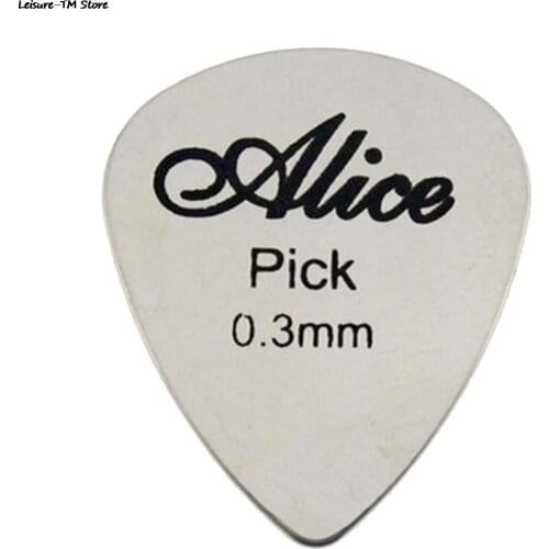 1 Piece Alice 0.3mm Metal Acoustic Electric Guitar Bass Rock Pick Durable Stainless Steel Thin Mediator Guitarra
