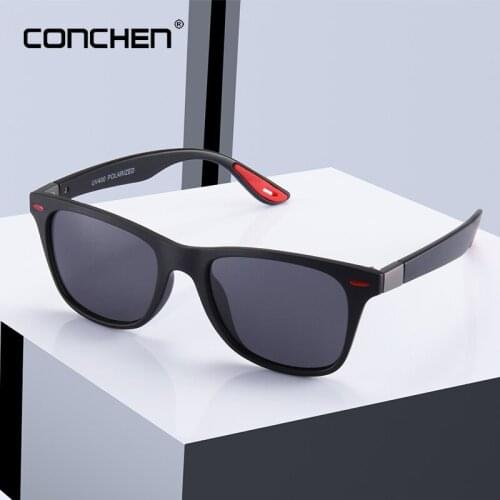 CONCHEN 2019 New Fashion UV400 Polarized Rivet Sunglasses Men Women Driving Travel Square Sun Glasses Man Glasses Goggles