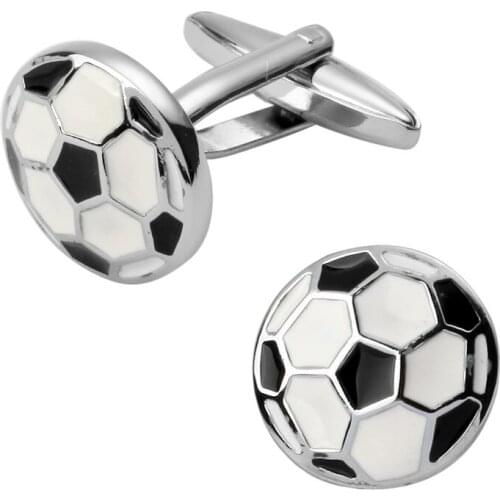 Mens shirts Cufflinks high-quality copper material Black and white football Cufflinks 5 pairs of packaging for sale