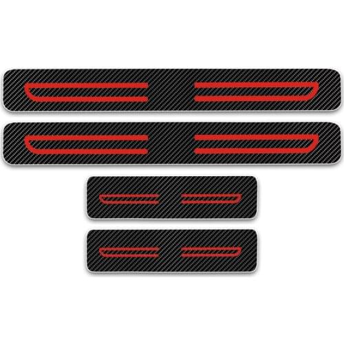 Car Door Sill Scuff Plate Pedal Cover Trim Carbon Fiber Stickers For NISSAN Armada Altima Dualis Juke Frontier Fuga Leaf Rogue