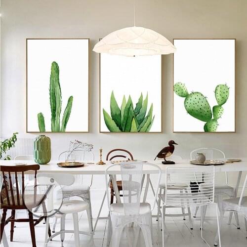 Plant Cactus Nordic Poster Print Minimalist Wall Art Canvas Painting Picture Living Room Decoration Home Decor