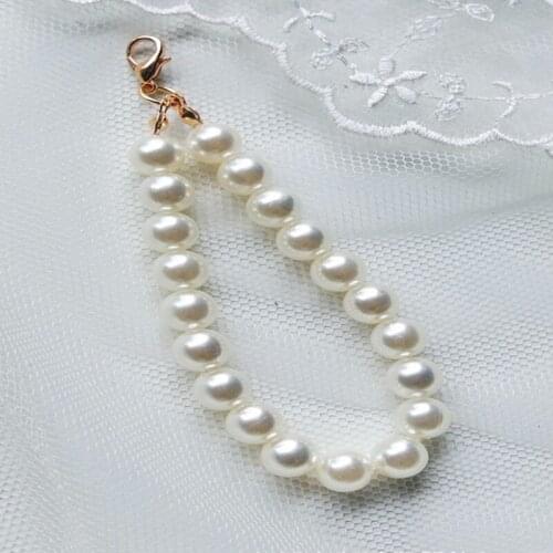 New Fashion DIY Pearl Keychain For Women Handbag Car Trinket Pearl Keychain Jewely Making Accessories Female Party Gift