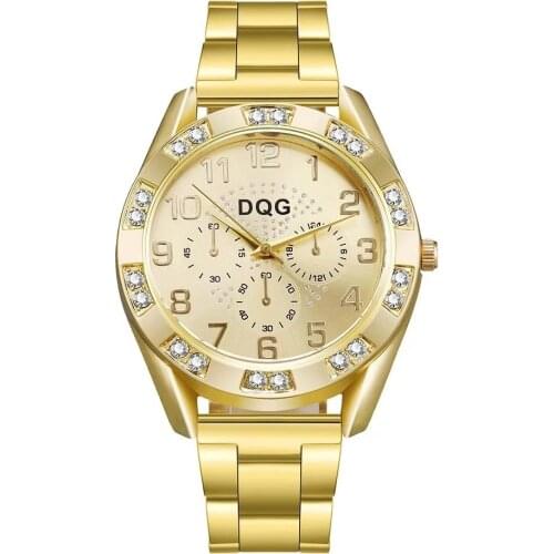 New Fake Three-eye Pointer Ladies Atmospheric Quartz Watch Fashion Ladies Rhinestone Mesh Watch Women Watches Reloj De Mujer