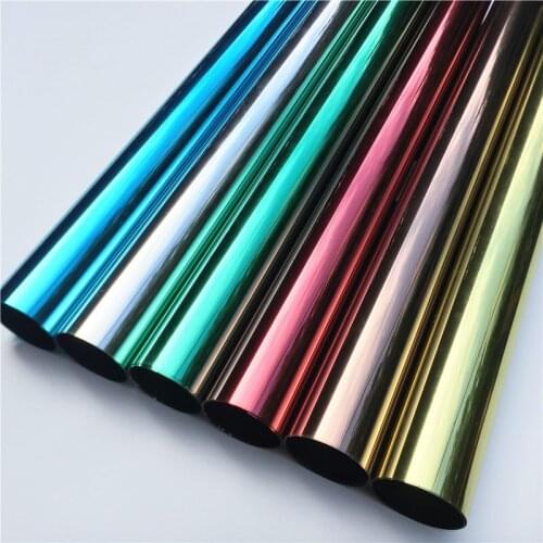 One Way Mirror Window Film Vinyl Self Adhesive Reflective Solar Film Privacy Window Tint for Home Blue Silver Glass Stickers