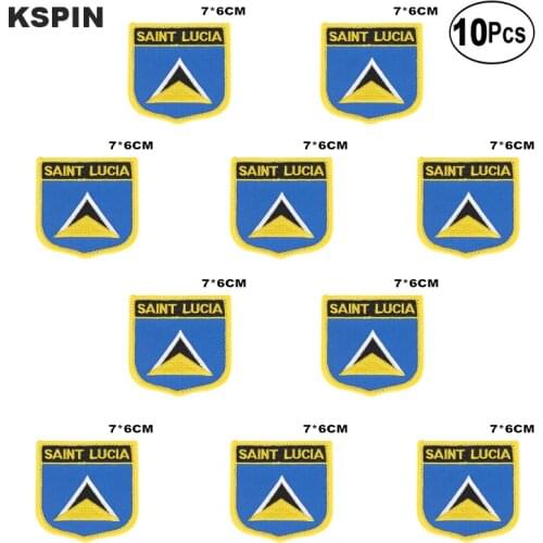 Saint Lucia Flag Embroidery Patches Iron on Saw on Transfer patches Sewing Applications for Clothes in Home&Garden