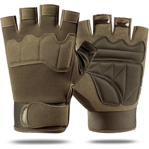 Men Tactical Half Finger Gloves Military Army Fingerless Gloves Anti-Slip Outdoor Sports Fitness Gym Bike Bicycle Cycling Glove