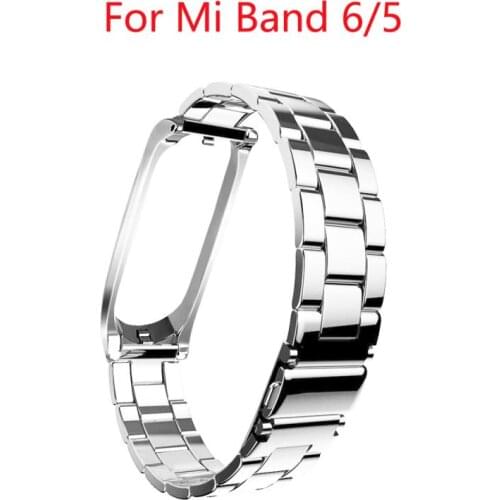 Strap For Xiaomi Mi Band 6 5 Stainless Steel Wristband Bracelet Replacement For Xiaomi Band 5 MiBand 6 5 Wrist Color Strap