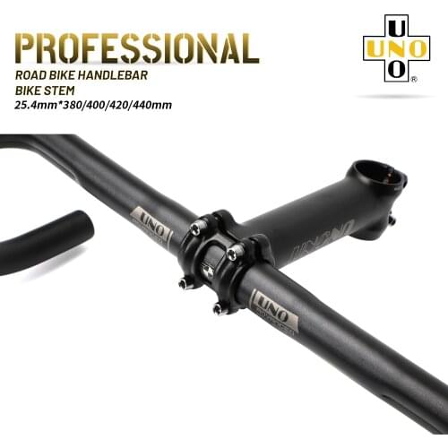 UNO Road Bike Handlebar Barbore 25.4mm Racing Bent Bar Aluminum Alloy MTB Handlebar 380/400/420mm Roadbar Mountain Bike Parts