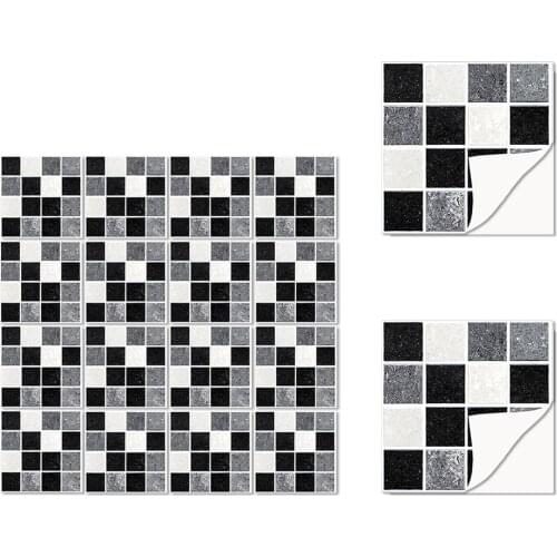 18pcs DIY Decor Wallpape PVC Self Adhesive Wall Sticker Furniture Renovation Mosaic Waterproof Tile Sticker For Kitchen Bathroom