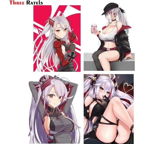 Three Ratels F14 prinz eugen azur lane Anime cartoon car wheel sticker cute girl decals for auto motorcycle helmet skateboard