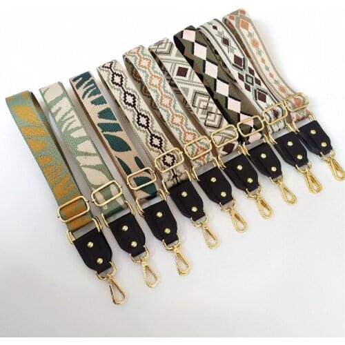 Ethnic Style Print Bag Strap Women Handbag Belt Wide Shoulder Crossbody Bag Straps Replacement Bag Handle Adjustable Length