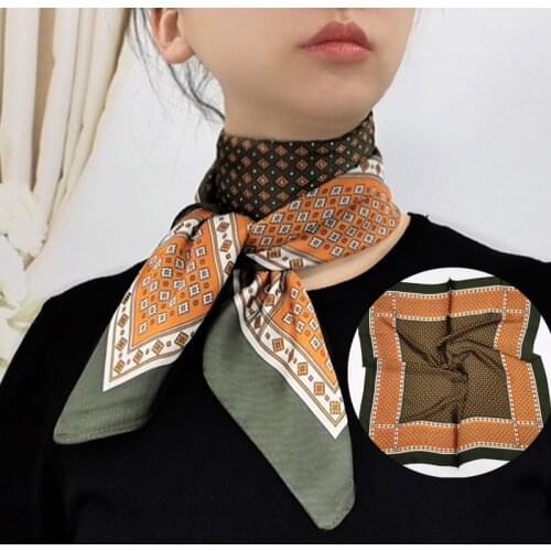 Hot Sale 2020 Female Silk Neck Scarf Square Hair Scarves Foulard Head Brand Shawls And Wraps Neckerchief Bandana Hijab 70*70cm