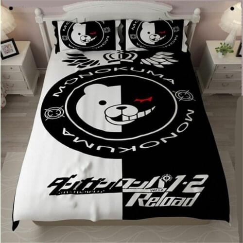 1pc Anime Danganronpa: Trigger Happy Havoc Cartoon monokuma Pattern Bedspread Sheet Pillowcase Cosplay Prop Home Decor Hot