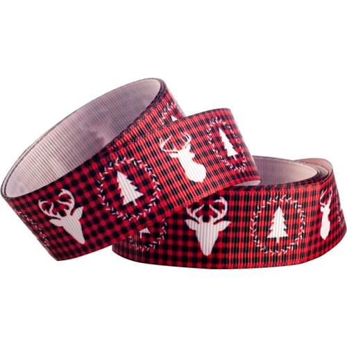 10yards - Different Sizes - Cute Merry Christmas pattern style Printed Grosgrain Ribbon Handmade Materials