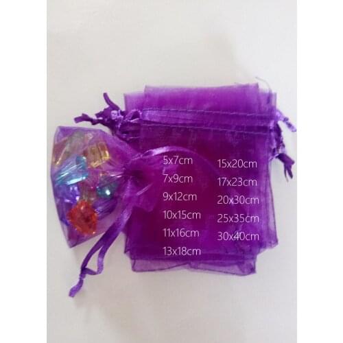 1000pcs Dark Purple Gift Bags For Jewelry Bags And Packaging Organza Bag Drawstring Bag Wedding/Woman Storage Display Pouches