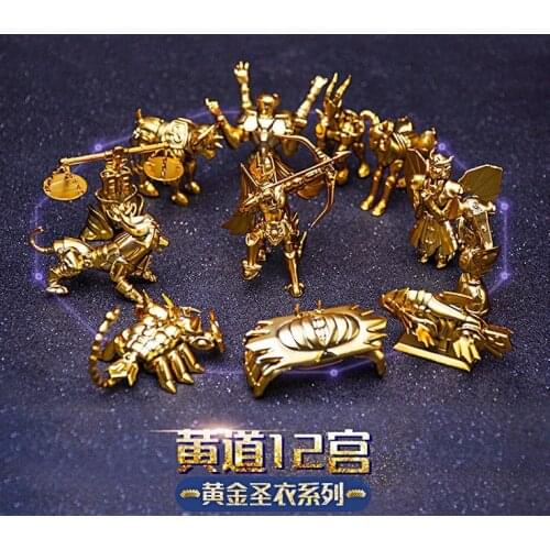 12pcs/set Saint Seiya The Gold Zodiac Action Figure PVC Collection Model toys brinquedos for christmas gift