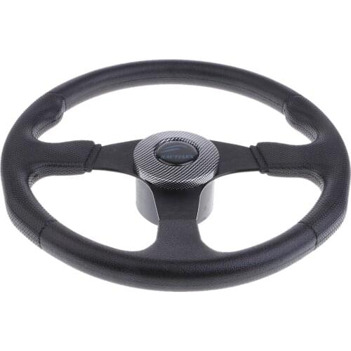 13.4" Aluminum 3 Spoke Boat Marine Steering Wheel Shaft 3/4'' PU Foam Black