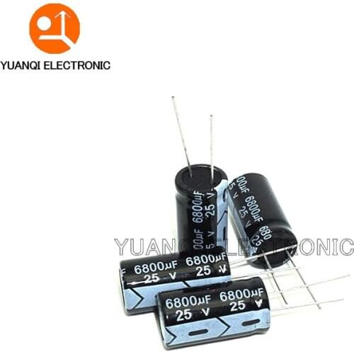 20pcs 25V 6800UF 16*30mm Aluminum Electrolytic Capacitor 16X30mm